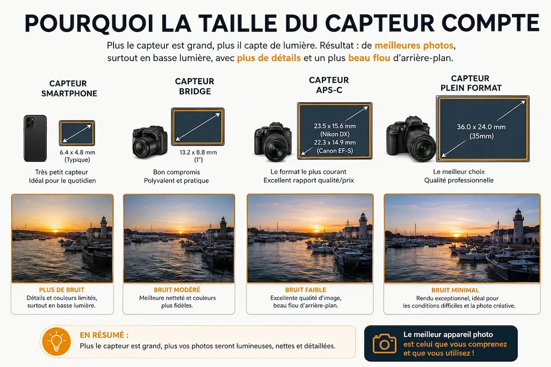 Appareil photo hybride utilisé lors d'un stage photo en Vendée